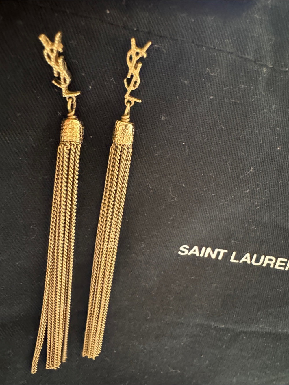 Saint Laurent (YSL) Tassel Earrings – Gold Tone - Picture 4 of 4